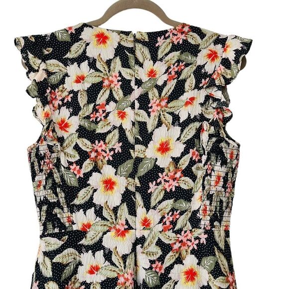 Rebecca Taylor Black Floral Kamea Fleur Silk Dress  | Size 8 - Picture 9 of 12